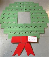 Cardboard Christmas card holder; wreath