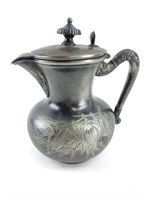 Barbour Bros Etched SIlverplate Kettle