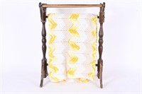 Vintage Crochet Blanket & Quilt Rack