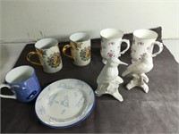 Decorative Cups & Bird Figures