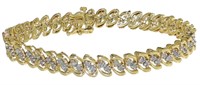 Elegant 2.00 ct Diamond Wave Link Bracelet