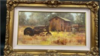 Old Farmhouse Oil on Board by Roger Lundskow