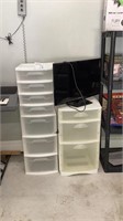 Plastic Storage Drawers with Samsung TV