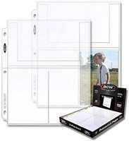 400PK 4"x6" 3-Pocket Postcard Protective Page Box