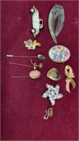 Lot of 11 Vintage Broaches and Pins