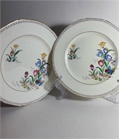 VINTAGE 2  GOLD TRIMMED HAND PAINTED DECORATED