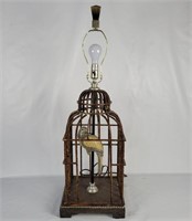 Bird In Cage Metal Table Lamp