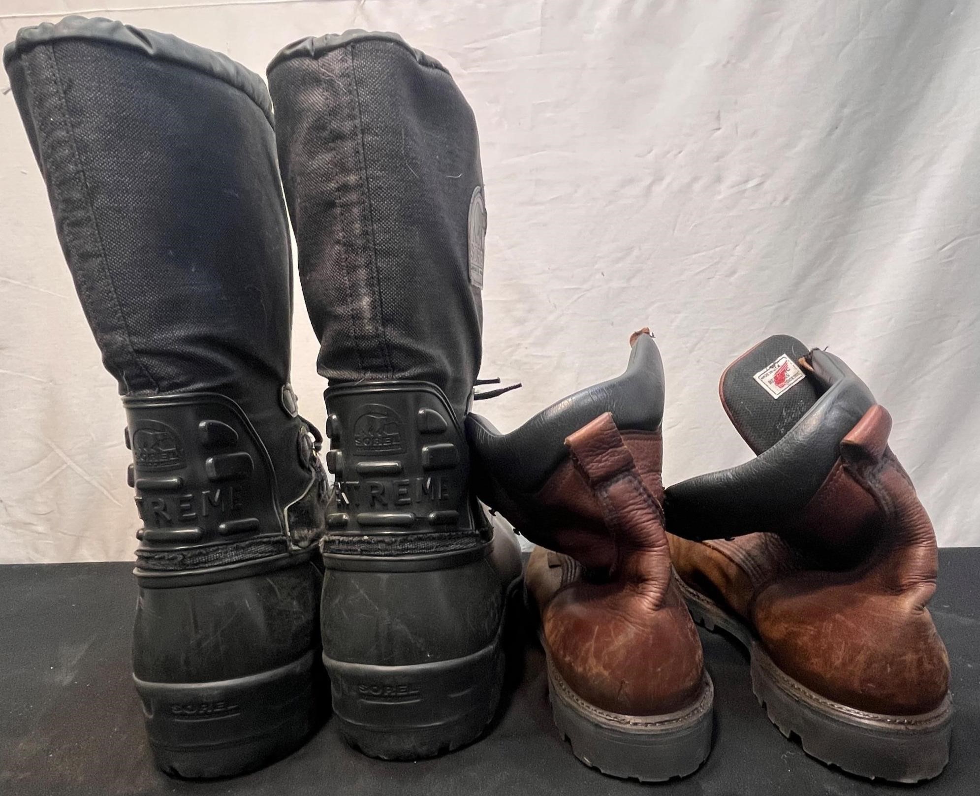 2x Boots; Sorel, Red Wing; Sz16