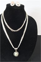 2 Sterling Silver Necklace & Earrings
