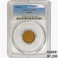 1909-S Indian Head Cent PCGS VF25