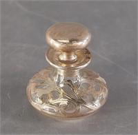 Small Silver Overlay Perfume Bottle
