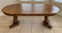 Late 20th Century Oak Double Pedestal Dining Table