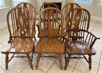 Late 20th Century Oak Windsor Style Dining Chairs