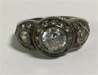 Espo Sterling Silver Clear Stone Ring