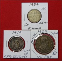 (3) Foreign Silver Coins