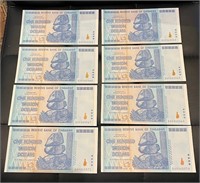 ZIMBABWE ONE HUNDRED TRILLION DOLLAR BILLS