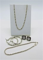 Sterling Diamond Cut Set 4