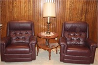 2 Lazy Boy Recliners, End Table & Table Lamp