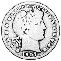1907-O Barber Half Dollar NICELY CIRCULATED