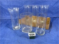 6 Glass Vases,