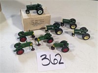 1/64 Scale Assorted Oliver Tractors, 3 Plastic