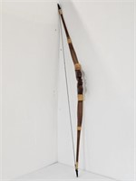 CARVED WOOD BOW - 55" LONG - SOME LOOSE BINDING
