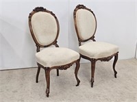 PAIR OF LOUIS XV ANTIQUE CAMEO BACK CHAIRS
