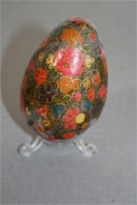 FLORAL EGG WITH STAND