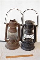 2 ANTIQUE BARN LANTERNS ! R-1