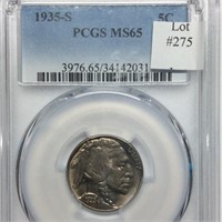 1935-S 5C PCGS MS65