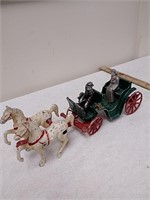 Vintage metal horse and carriage