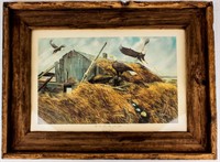 Barnwood CBLance Framed Larry Toschik Eagles Print