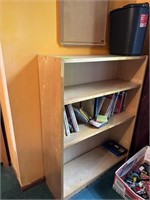 Wooden 4 Shelf Bookcase w/contents