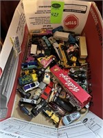 Box of Asst Matchbox & Hotwheel Cars