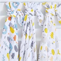 3Pk Baby Swaddle Receiving Blankets Muslin Wrap