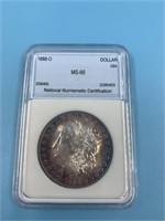 Morgan silver dollar 1888 O MS66 by NNC