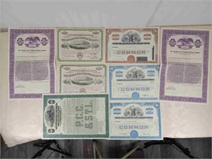 Misc Railroad Co Stock and Bonds Certificates