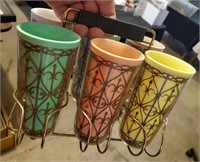 Cool set 6 drinking cups mid century 1960s