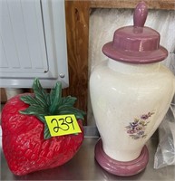 strawberry cookie jar & jar with lid