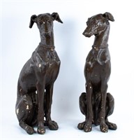 Pr. Large Ceramic Whippet Figures