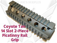 New Coyote Tan Picatinny Weaver 2 Pc 14 Slot Rail