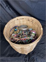 WOVEN BASKET OF JEWELRY SALVAGE