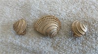 Napier sea shell  pin and earring set