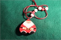 Wooden Santa Claus Necklace