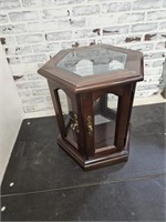 Octagon Glass Top  Side Table 18 x 22" h