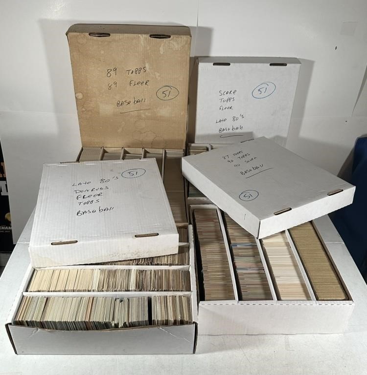 BOXES - LARGE LOT - BASEBALL CARDS - 80'S, 90'S