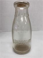 "Leman Dairy" One Pint Milk Bottle