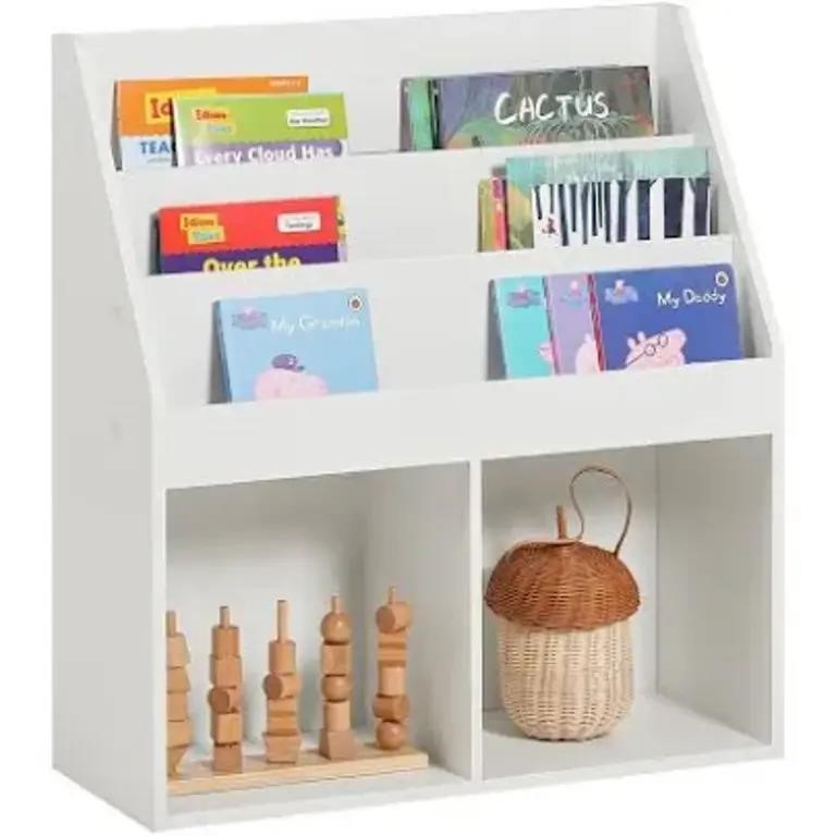 SoBuy KMB01-W,Kids Bookcase Book Shelf,Storage