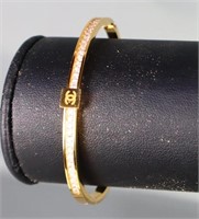 Gold Finish Chanel Logo Bracelet