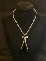 Black & Silver Avon Pendant Necklace